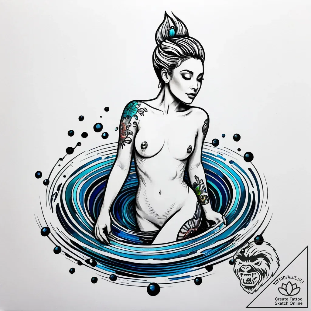 Tat tattoo sketch, bronagh and saoirse swimmi... - style Jagger Old - tattoo sketch (07.11.2025 22:57)