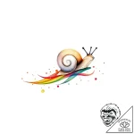 Snail leaving a rainbow trail, concept art fo… – style Flux Inscriptions – tattoo sketch (07.11.2025 23:43)
