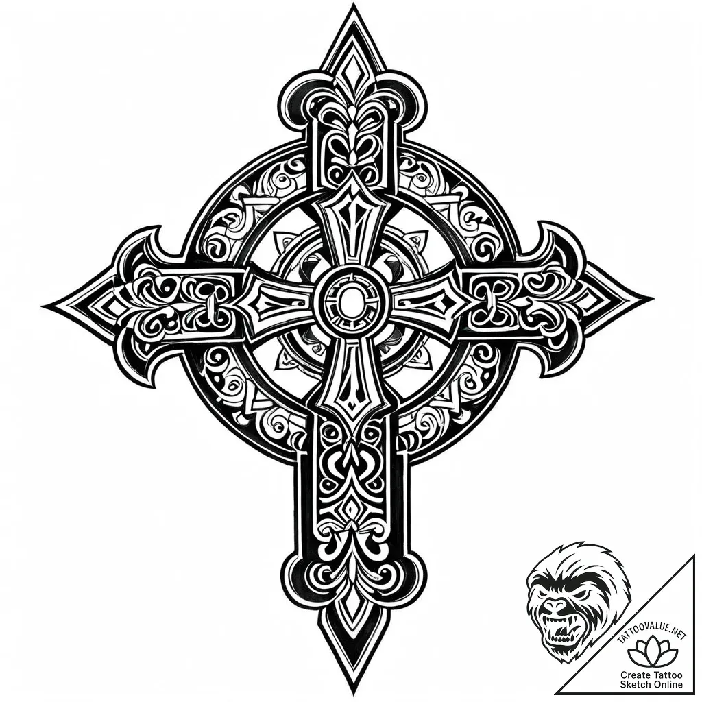 Maya (symbols), ink illustration for tattoo,... - style Jaeger Mini - tattoo sketch (07.11.2025 23:53)