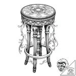 A classic bar stool, casual,, tattoo sketch d… – style Flux Inscriptions – tattoo sketch (08.11.2025 00:03)