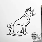 Tattoo sketch, minimalist cat silhouette stre… – style Jaeger Simple – tattoo sketch (08.11.2025 00:28)