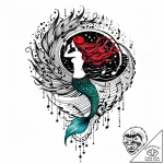 Tat tattoo sketch, mermaid tail fading into c… – style Jaeger Mini – tattoo sketch (08.11.2025 00:33)