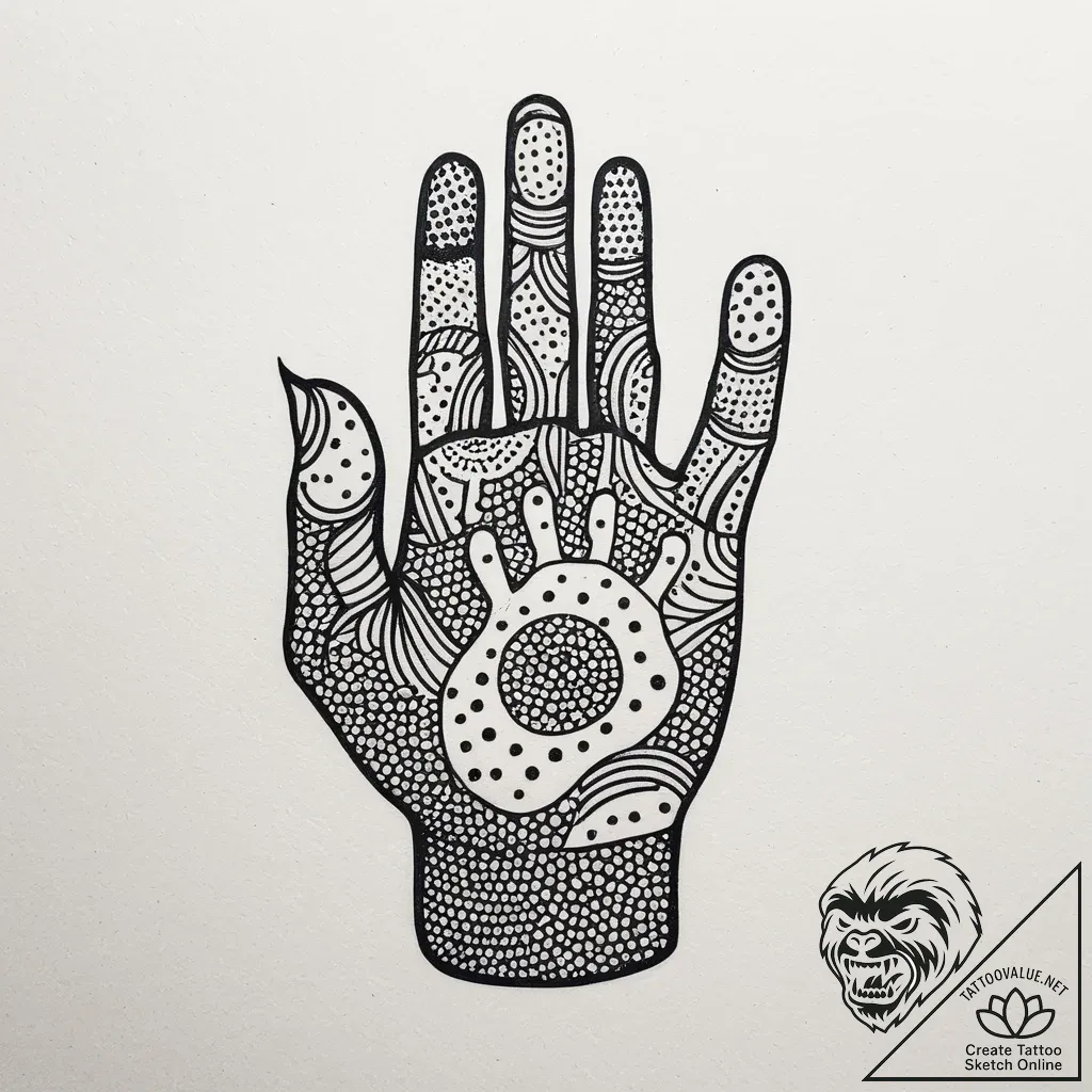 Imprint of a child's hand or foot, small and... - style Jaeger Simple - tattoo sketch (08.11.2025 00:47)