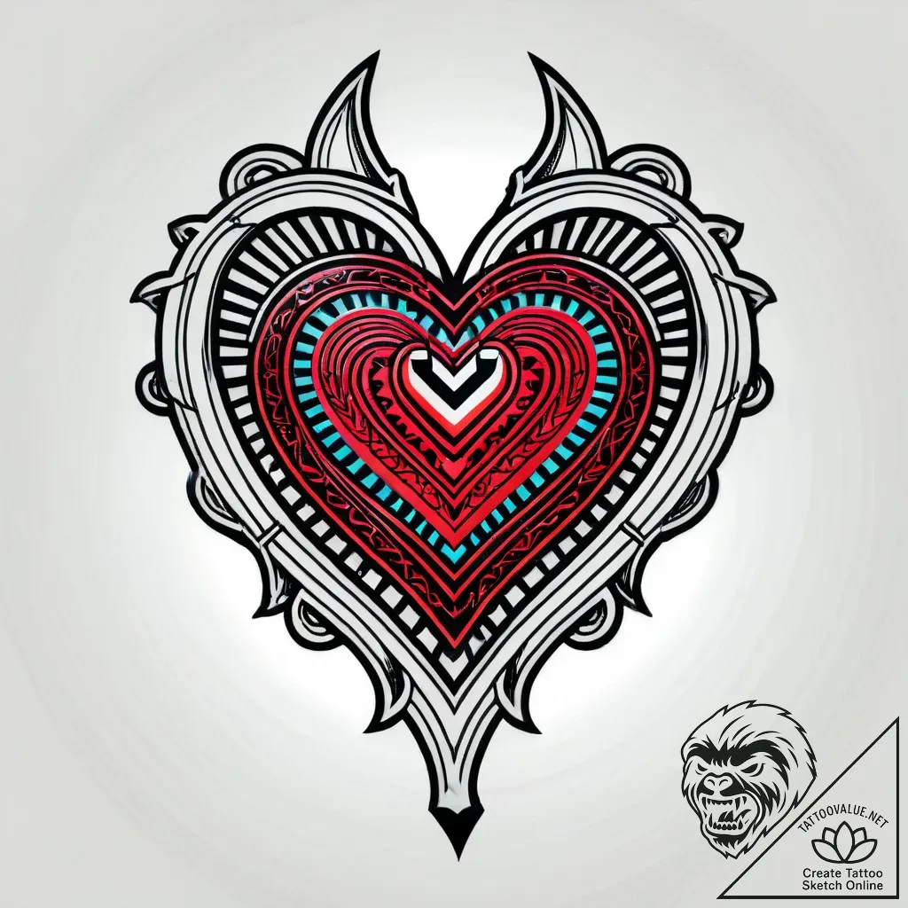 Tat tattoo sketch, pixelated heart with glitc... - style Jagger Old - tattoo sketch (08.11.2025 01:18)