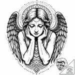 Weeping angel statue covering its face, tatto… – style Jaeger Mini – tattoo sketch (08.11.2025 01:33)