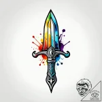 Ice blade with bone hilt, concept art for tat… – style Jagger Old – tattoo sketch (08.11.2025 01:38)