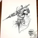Ghost of sparta, kratos, with his blades of c… – style Flux Inscriptions – tattoo sketch (08.11.2025 01:43)