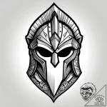A spartan helmet with an arrow in it (is ther… – style Jagger Old – tattoo sketch (08.11.2025 01:58)