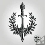 Dagger entwined with spirit vines, tattoo fla… – style Jagger Old – tattoo sketch (08.11.2025 02:18)