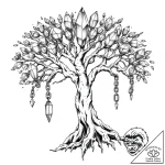 Quartz chain binding spectral tree, tattoo li… – style Flux Inscriptions – tattoo sketch (08.11.2025 02:23)