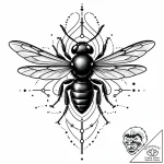 Wasp, concept art for tattoo, blackwork tatto… – style Jaeger Mini – tattoo sketch (08.11.2025 02:58)