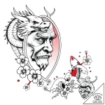 Mirror reflecting a different, older version… – style Flux Inscriptions – tattoo sketch (08.11.2025 03:08)