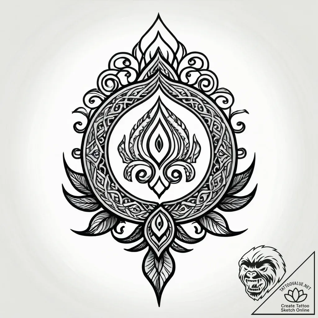 Old coin wrapped in roots, tattoo line art, m... - style Jagger Old - tattoo sketch (08.11.2025 03:23)