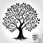 Tattoo sketch, simple minimalist tree with fe… – style Jagger Old – tattoo sketch (08.11.2025 03:43)