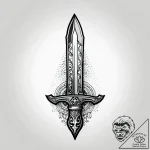 Knife, concept art for tattoo, detailed cross… – style Jagger Old – tattoo sketch (08.11.2025 04:03)