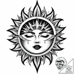 Eclipse swallowing the sun over a lone mounta… – style Jaeger Mini – tattoo sketch (08.11.2025 04:18)