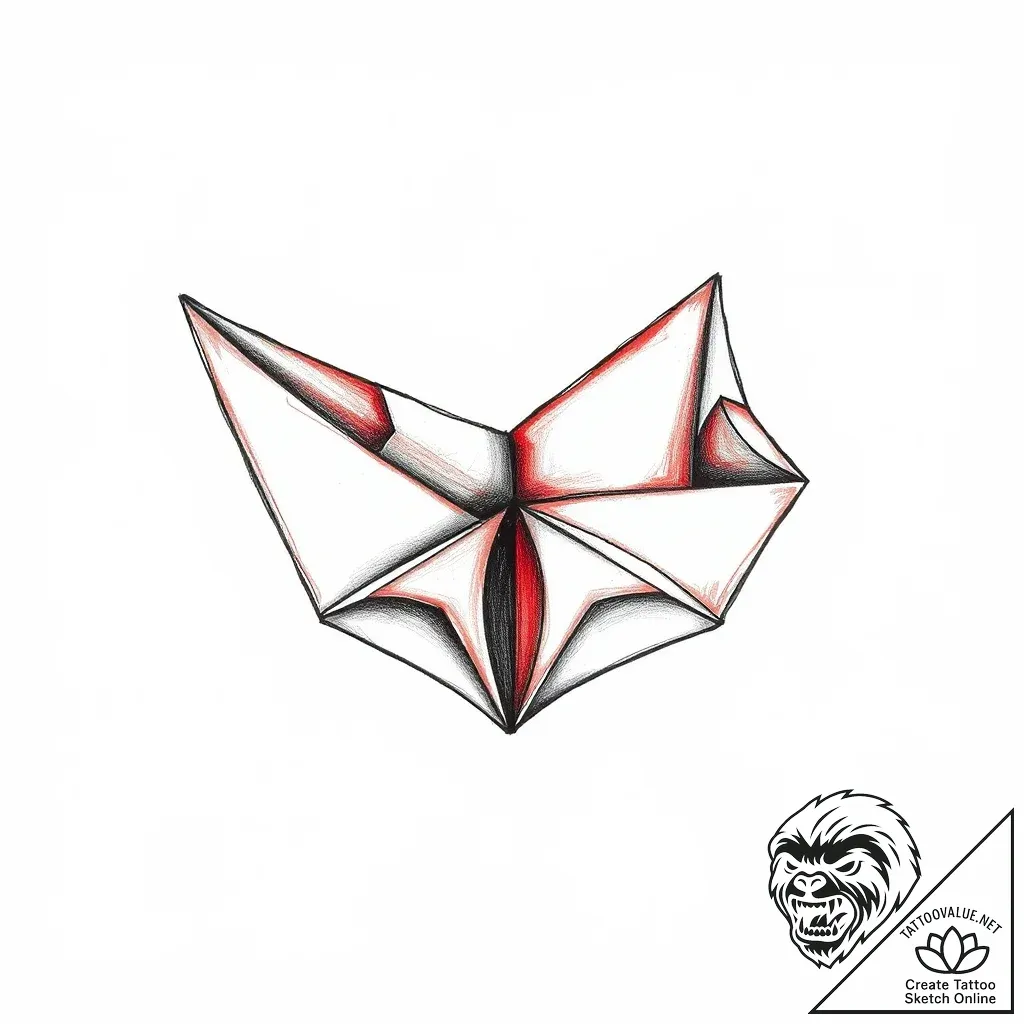 Origami, artistic tattoo sketch, clear image,... - style Flux Inscriptions - tattoo sketch (08.11.2025 04:48)