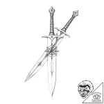Gleaming blade echoing void sigils, tattoo sk… – style Flux Inscriptions – tattoo sketch (08.11.2025 05:28)