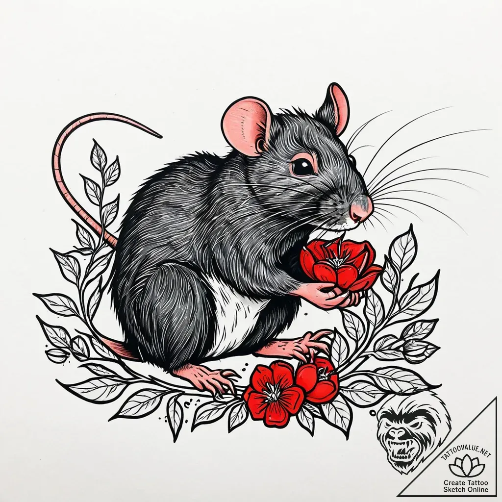 Eskizto, tattoo sketch, remy smelling herbs,... - style Jaeger Mini - tattoo sketch (08.11.2025 06:17)