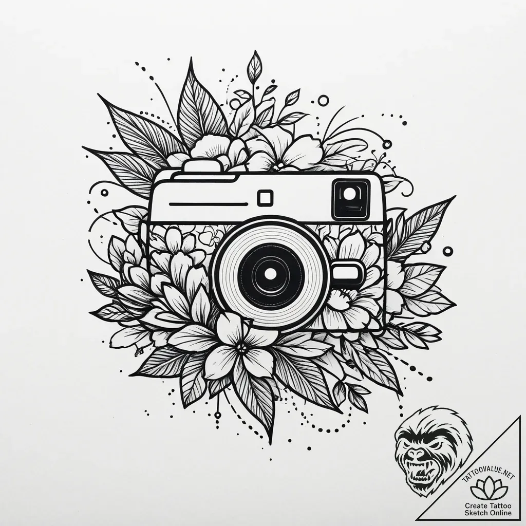 Polaroid photo, blank, with 'memories' writte... - style Jaeger Mini - tattoo sketch (08.11.2025 06:38)