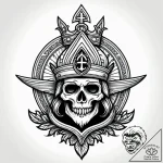 Tomb relic crowned in frost, tattoo drawing o… – style Jagger Old – tattoo sketch (08.11.2025 06:43)