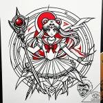 Sailor moon’s transformation brooch or wand,… – style Jaeger Simple – tattoo sketch (08.11.2025 06:52)