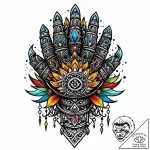 Plate gauntlet gripping relic, tattoo flash s… – style Jaeger Mini – tattoo sketch (08.11.2025 06:58)