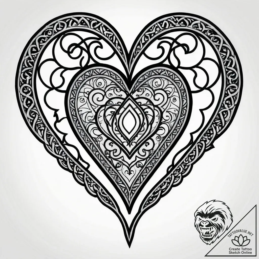 Quartz heart bound in chains, tattoo line art... - style Jagger Old - tattoo sketch (08.11.2025 07:42)