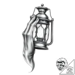 Lantern gripped by spectral hand, concept art… – style Flux Inscriptions – tattoo sketch (08.11.2025 07:48)