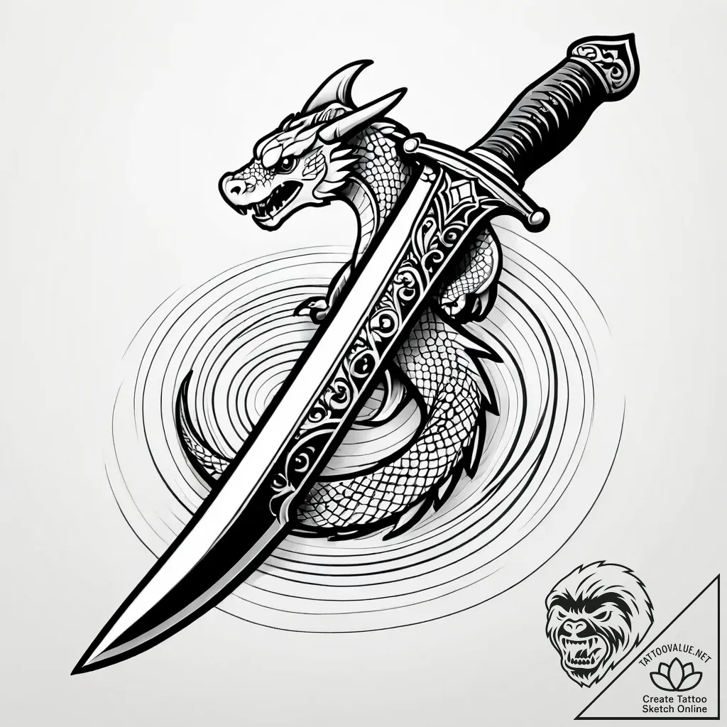 Dagger forming from shadow, artistic tattoo s... - style Jagger Old - tattoo sketch (08.11.2025 08:03)