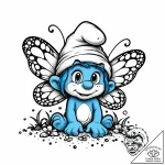 Tattoo sketch, clumsy smurf with butterfly la… – style Jaeger Mini – tattoo sketch (08.11.2025 08:18)