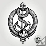 Angelic serpent coiled around anchor, tattoo… – style Jagger Old – tattoo sketch (08.11.2025 08:23)