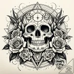 Fractured relic beneath celestial bloom, tatt… – style Jaeger Simple – tattoo sketch (08.11.2025 08:33)