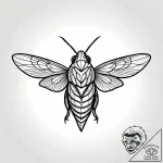 Cicada emerging from a chrysalis of bronze, i… – style Jagger Old – tattoo sketch (08.11.2025 09:02)
