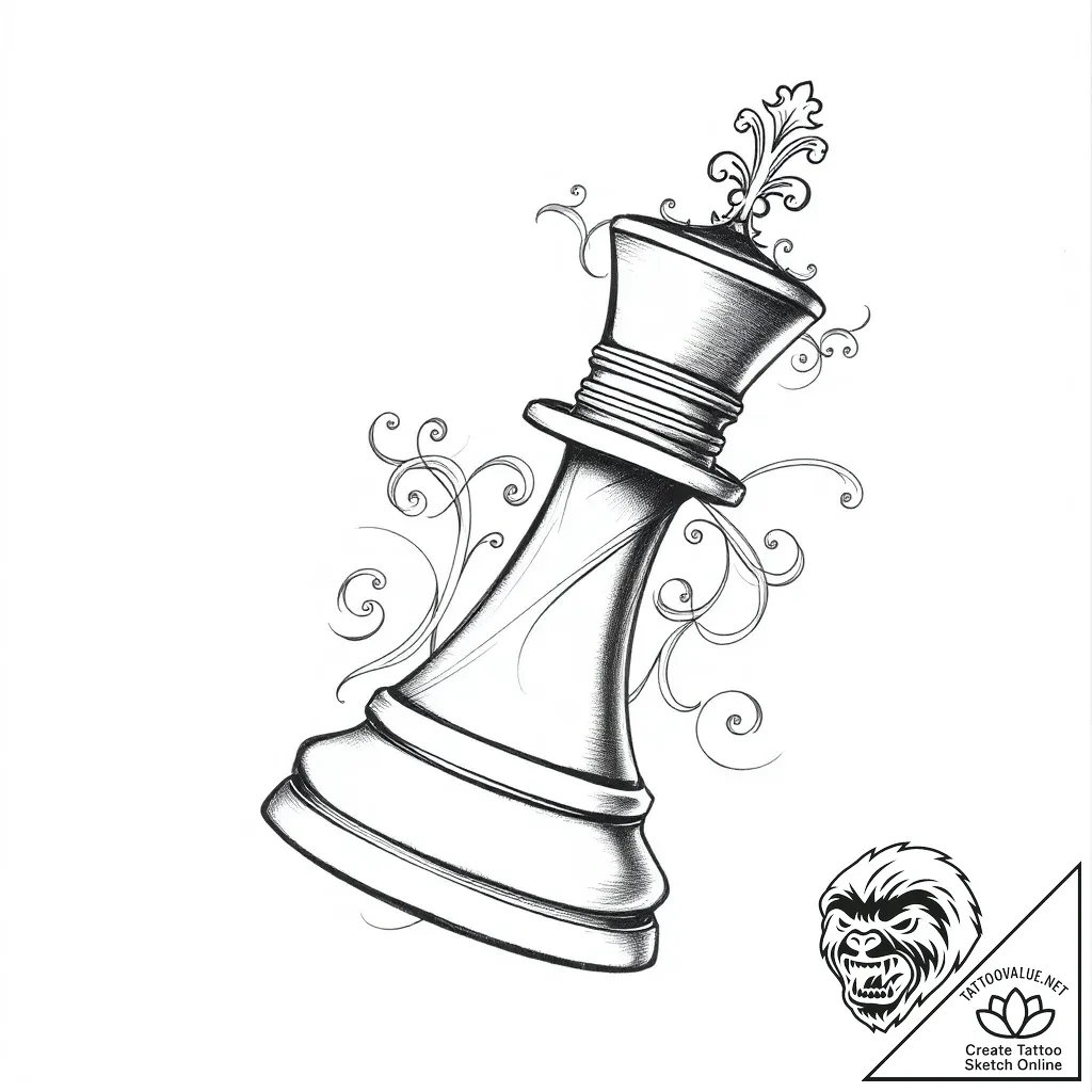 Chess, tattoo sketch design, on a clean white... - style Flux Inscriptions - tattoo sketch (08.11.2025 09:07)