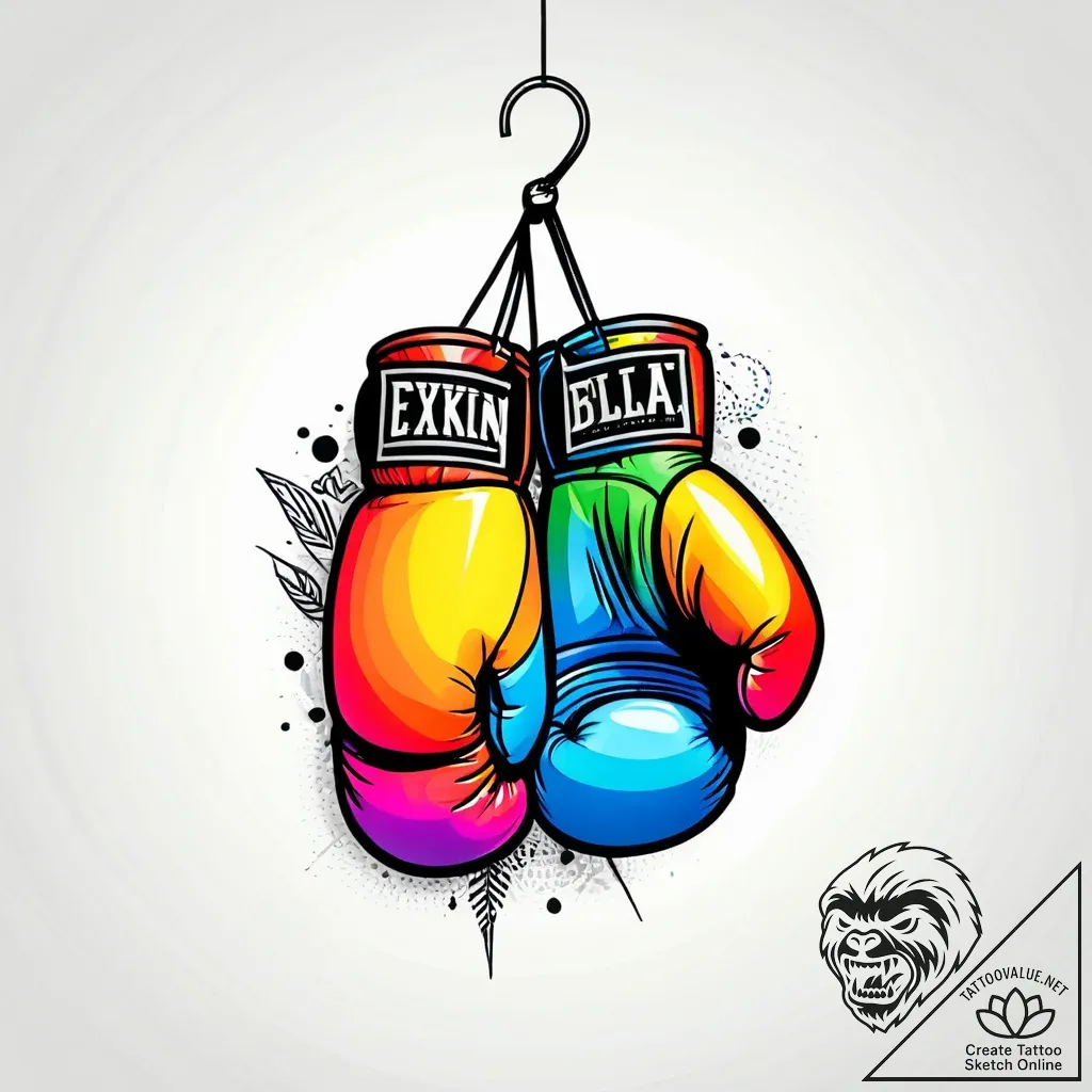 Boxing gloves, ink illustration for tattoo, u... - style Jagger Old - tattoo sketch (08.11.2025 09:22)