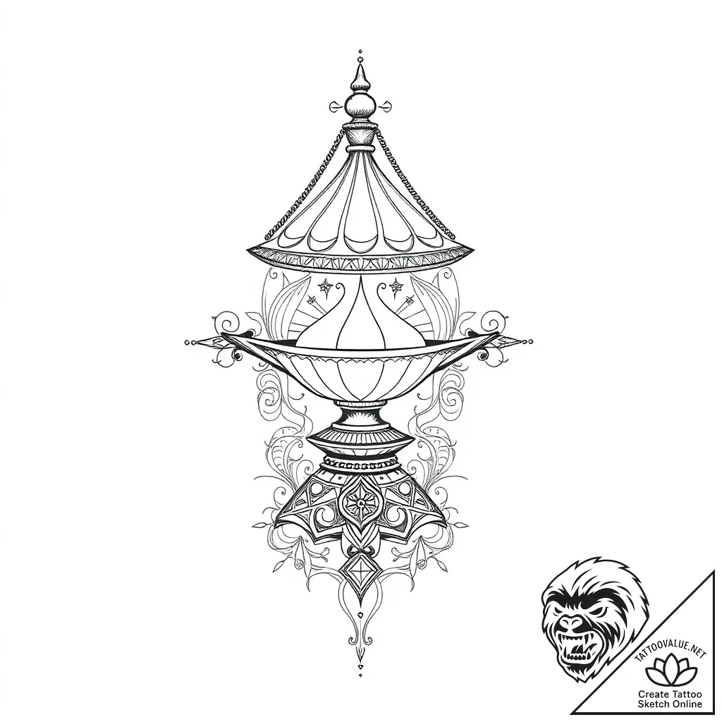 Epictetus's lamp, symbolizing the light of ph... - style Flux Inscriptions - tattoo sketch (08.11.2025 09:28)