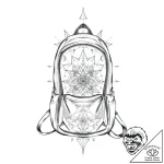A detailed backpack open, accessible,, concep… – style Flux Inscriptions – tattoo sketch (08.11.2025 10:28)