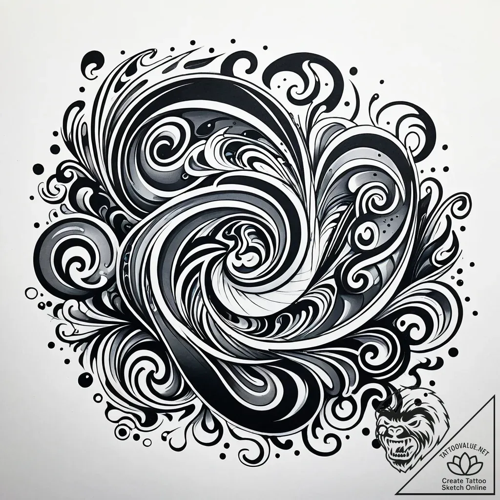 Black sands swirling with spirits, tattoo dra... - style Jaeger Simple - tattoo sketch (08.11.2025 10:33)