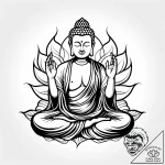 Tattoo sketch, buddhaвђ™s lotus hand mudra wi… – style Jaeger Simple – tattoo sketch (08.11.2025 10:53)
