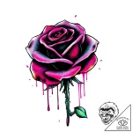Tat tattoo sketch, graffiti-style rose with d… – style Flux Inscriptions – tattoo sketch (08.11.2025 11:28)