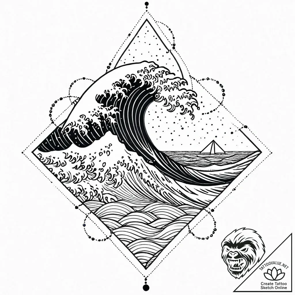 Tattoo sketch, slender minimalistic wave curl... - style Jaeger Mini - tattoo sketch (08.11.2025 11:38)