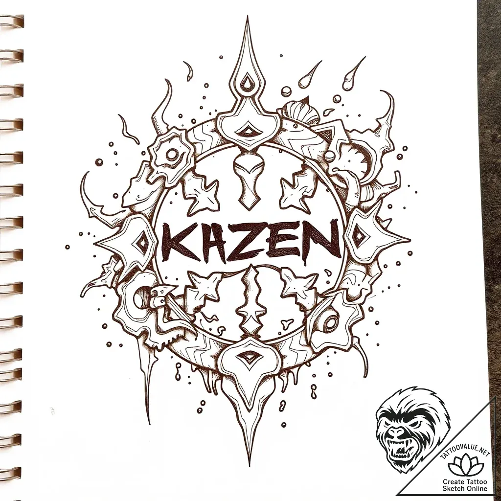 Kaizen symbol (japanese for "continuous impro... - style Flux Inscriptions - tattoo sketch (08.11.2025 12:08)