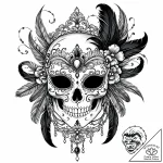 Tattoo sketch, skull wearing venetian carniva… – style Jaeger Mini – tattoo sketch (08.11.2025 12:18)