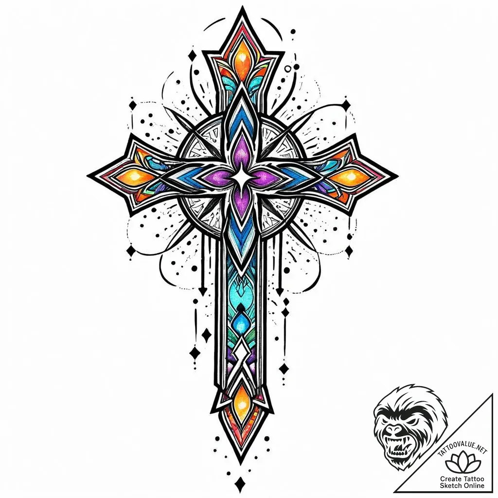 Etched relic echoing spectral light, ink illu... - style Jaeger Mini - tattoo sketch (08.11.2025 12:38)