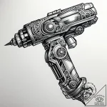 Tattoo sketch, peni parker with robotic arm g… – style Jaeger Simple – tattoo sketch (08.11.2025 13:13)