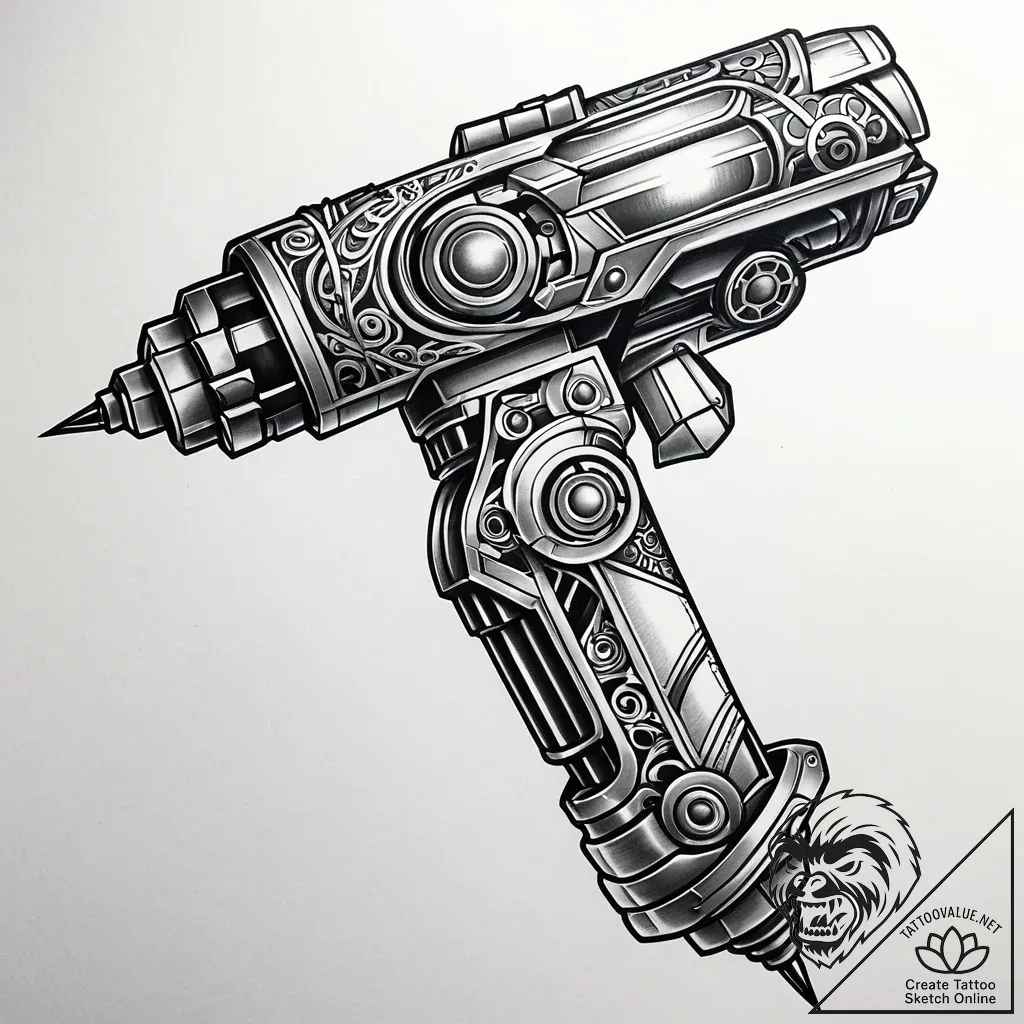 Tattoo sketch, peni parker with robotic arm g... - style Jaeger Simple - tattoo sketch (08.11.2025 13:13)