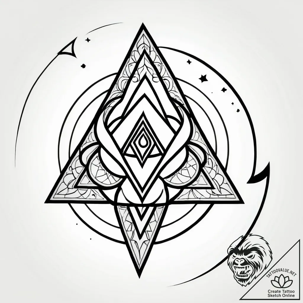 The alchemical symbol for sulfur, tattoo line... - style Jagger Old - tattoo sketch (08.11.2025 13:23)