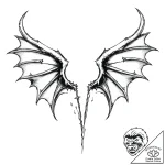 Demon wings torn apart, tattoo sketch design,… – style Flux Inscriptions – tattoo sketch (08.11.2025 13:28)