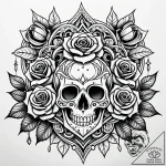 Angelic rose with crystal dew, tattoo sketch… – style Jaeger Simple – tattoo sketch (08.11.2025 13:53)